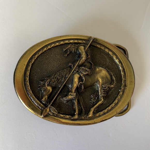 The Great American Buckle Company Other - Indian Horse Belt Buckle Vtg Great American Buckle Co USA 1982 Serial No 352